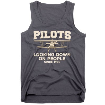 Cool Pilot For Men Women Aircraft Pilot Airplane Flying Tank Top