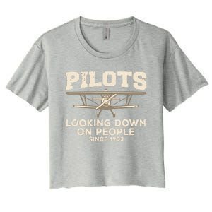 Cool Pilot For Men Women Aircraft Pilot Airplane Flying Women's Crop Top Tee