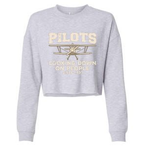 Cool Pilot For Men Women Aircraft Pilot Airplane Flying Cropped Pullover Crew