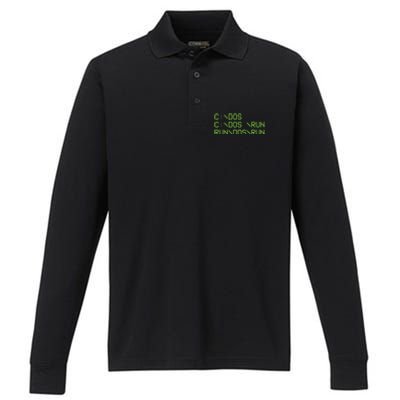 Computer Programmer Funny C Dos C Dos Run Run Dos Run Performance Long Sleeve Polo