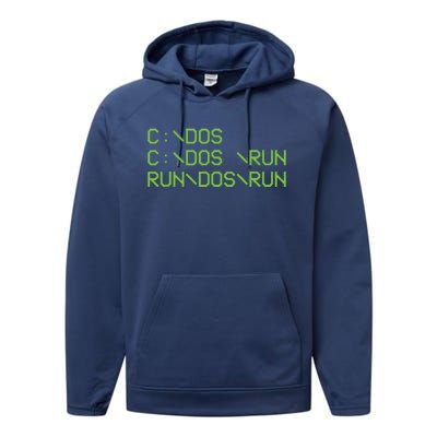 Computer Programmer Funny C Dos C Dos Run Run Dos Run Performance Fleece Hoodie