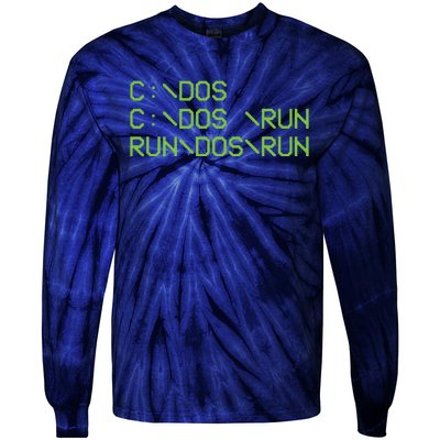 Computer Programmer Funny C Dos C Dos Run Run Dos Run Tie-Dye Long Sleeve Shirt