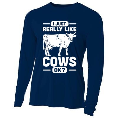 Cow Pet Farm Animal Cows Cooling Performance Long Sleeve Crew