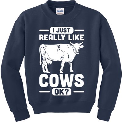 Cow Pet Farm Animal Cows Kids Sweatshirt