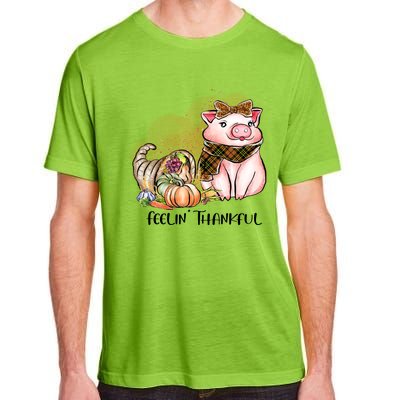 Cute Pig Feelin' Thankful's Gift For Thanksgiving Adult ChromaSoft Performance T-Shirt