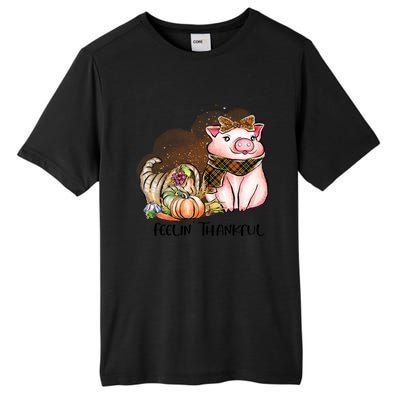 Cute Pig Feelin' Thankful's Gift For Thanksgiving Tall Fusion ChromaSoft Performance T-Shirt