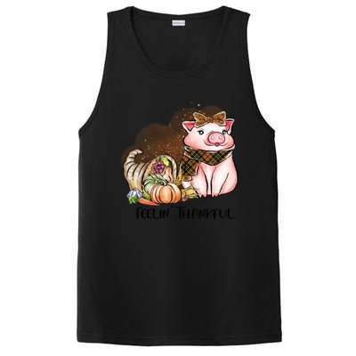 Cute Pig Feelin' Thankful's Gift For Thanksgiving PosiCharge Competitor Tank