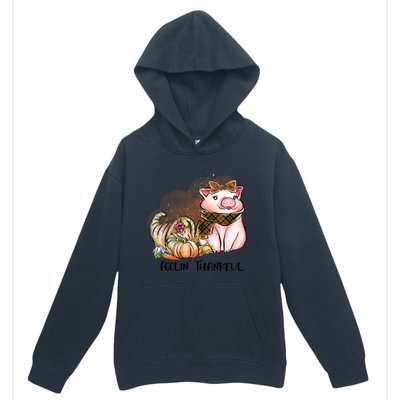 Cute Pig Feelin' Thankful's Gift For Thanksgiving Urban Pullover Hoodie