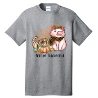 Cute Pig Feelin' Thankful's Gift For Thanksgiving Tall T-Shirt