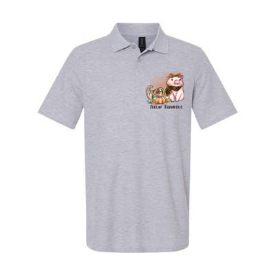 Cute Pig Feelin' Thankful's Gift For Thanksgiving Softstyle Adult Sport Polo