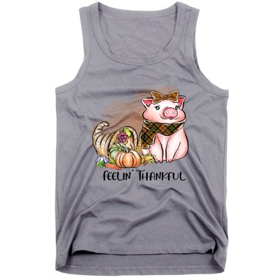 Cute Pig Feelin' Thankful's Gift For Thanksgiving Tank Top