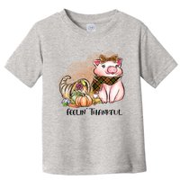 Cute Pig Feelin' Thankful's Gift For Thanksgiving Toddler T-Shirt