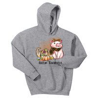 Cute Pig Feelin' Thankful's Gift For Thanksgiving Kids Hoodie