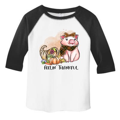 Cute Pig Feelin' Thankful's Gift For Thanksgiving Toddler Fine Jersey T-Shirt