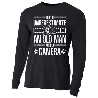 Cool Photography For Grandpa Photographer Camera Lover Cooling Performance Long Sleeve Crew