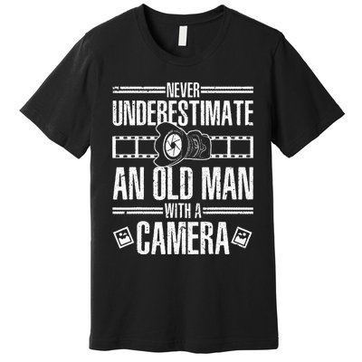 Cool Photography For Grandpa Photographer Camera Lover Premium T-Shirt