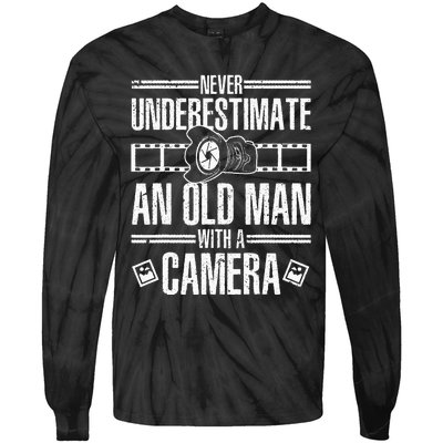 Cool Photography For Grandpa Photographer Camera Lover Tie-Dye Long Sleeve Shirt