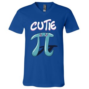 Cutie Pi Funny Nerd Gift For Math Geeks Pi Day Design Cool Gift V-Neck T-Shirt