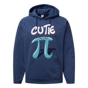 Cutie Pi Funny Nerd Gift For Math Geeks Pi Day Design Cool Gift Performance Fleece Hoodie