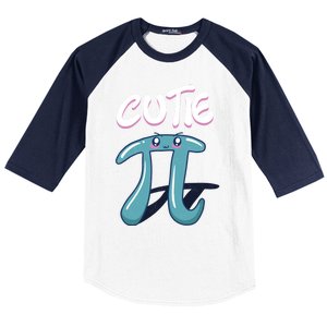 Cutie Pi Funny Nerd Gift For Math Geeks Pi Day Design Cool Gift Baseball Sleeve Shirt