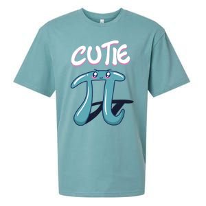 Cutie Pi Funny Nerd Gift For Math Geeks Pi Day Design Cool Gift Sueded Cloud Jersey T-Shirt