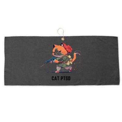 Cat Ptsd Funny Cat Ptsd Design Gift Large Microfiber Waffle Golf Towel