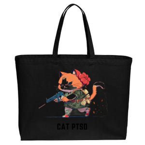 Cat Ptsd Funny Cat Ptsd Design Gift Cotton Canvas Jumbo Tote