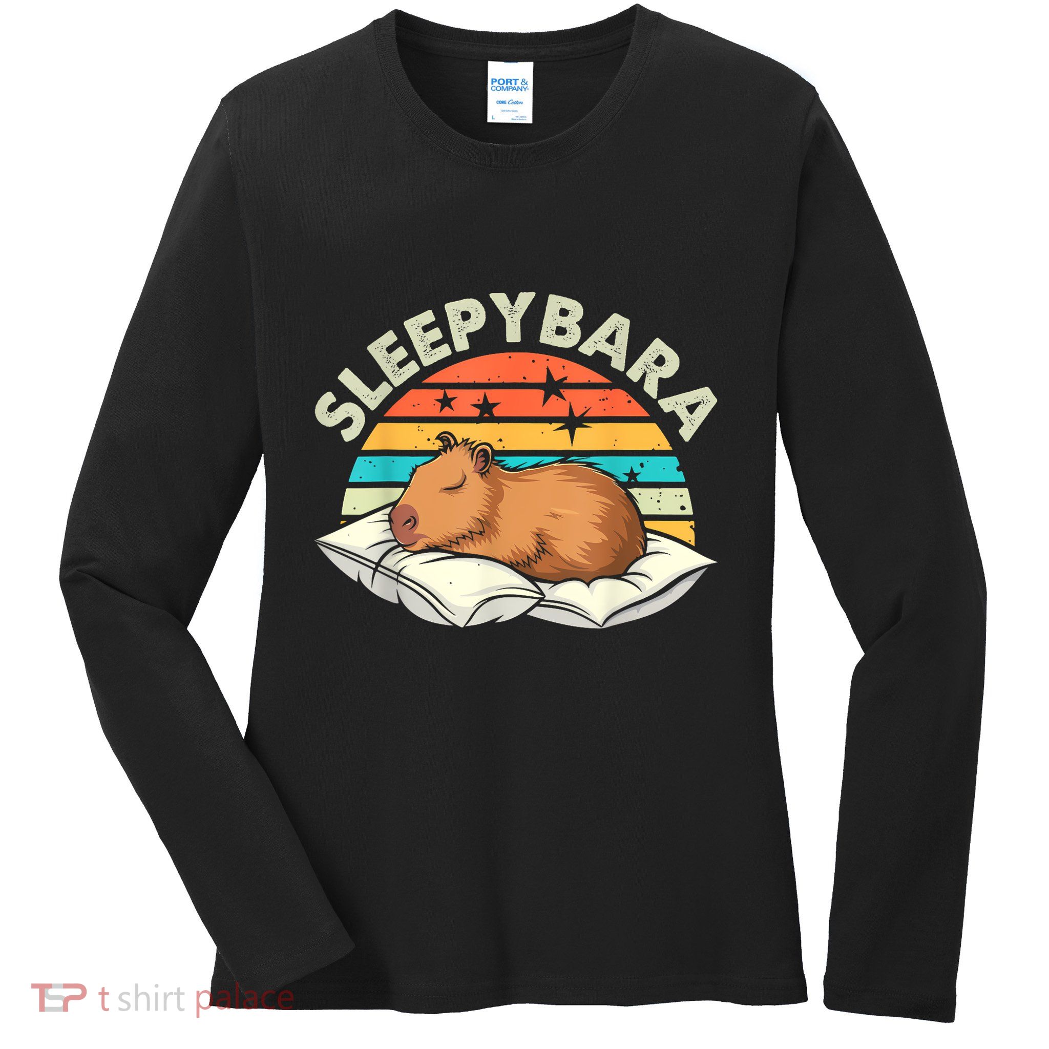 Capybara Pajamas Funny Capybara Costume Ladies Long Sleeve Shirt