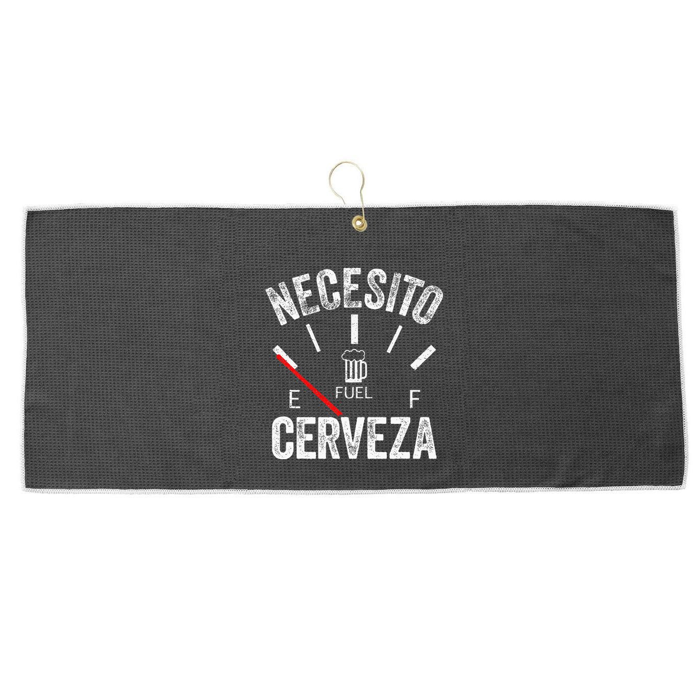 Cerveza Por Favor Necesito Cerveza Funny I Need Beer Large Microfiber Waffle Golf Towel