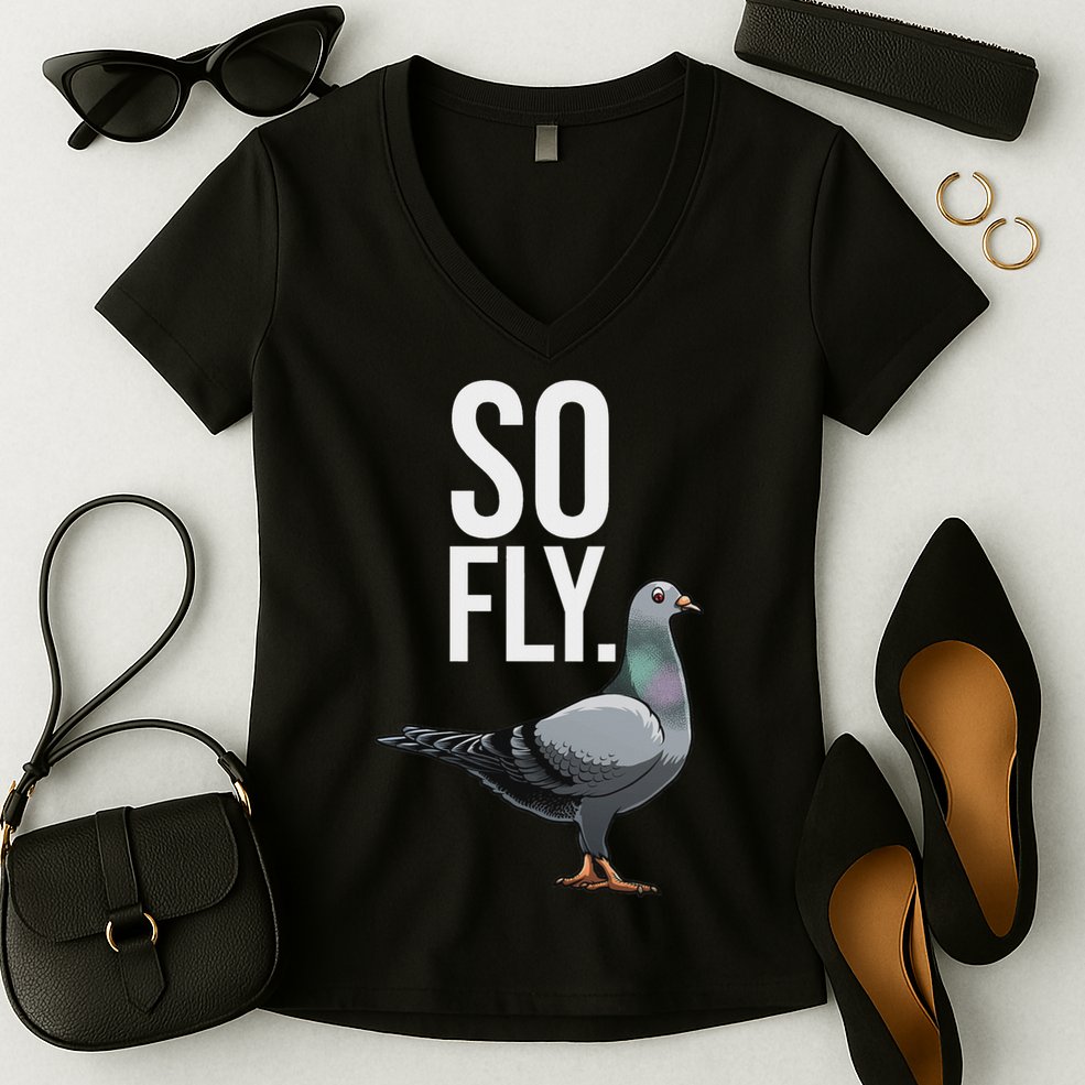 Cool Pigeon For Women Breeder Birdwatching Pigeon Racing Women's V-Neck T-Shirt
