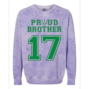 Custom Proud Football Brother Number 17 G Personalized Colorblast Crewneck Sweatshirt