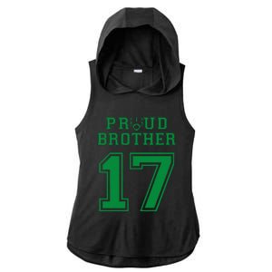 Custom Proud Football Brother Number 17 G Personalized Ladies PosiCharge Tri-Blend Wicking Draft Hoodie Tank