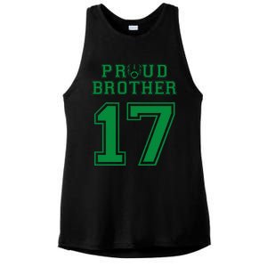 Custom Proud Football Brother Number 17 G Personalized Ladies PosiCharge Tri-Blend Wicking Tank