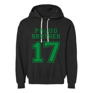 Custom Proud Football Brother Number 17 G Personalized Garment-Dyed Fleece Hoodie