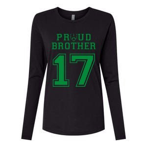 Custom Proud Football Brother Number 17 G Personalized Womens Cotton Relaxed Long Sleeve T-Shirt