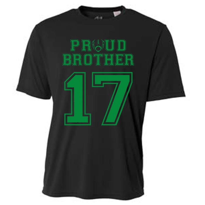 Custom Proud Football Brother Number 17 G Personalized Cooling Performance Crew T-Shirt