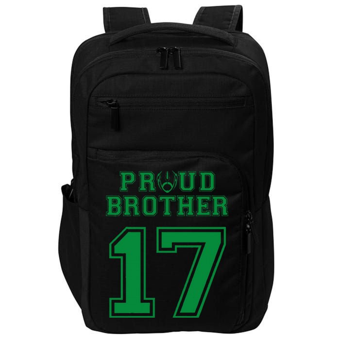 Custom Proud Football Brother Number 17 G Personalized Impact Tech Backpack