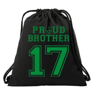 Custom Proud Football Brother Number 17 G Personalized Drawstring Bag