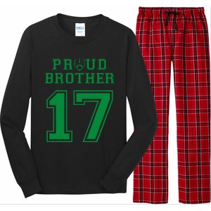 Custom Proud Football Brother Number 17 G Personalized Long Sleeve Pajama Set