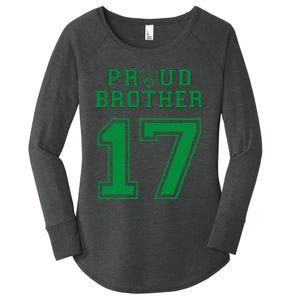 Custom Proud Football Brother Number 17 G Personalized Women's Perfect Tri Tunic Long Sleeve Shirt