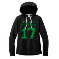 Custom Proud Football Brother Number 17 G Personalized Women's Fleece Hoodie