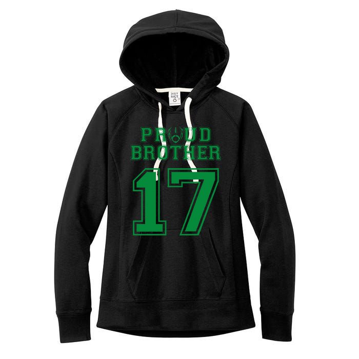 Custom Proud Football Brother Number 17 G Personalized Women's Fleece Hoodie