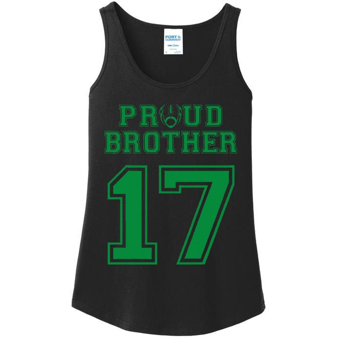 Custom Proud Football Brother Number 17 G Personalized Ladies Essential Tank