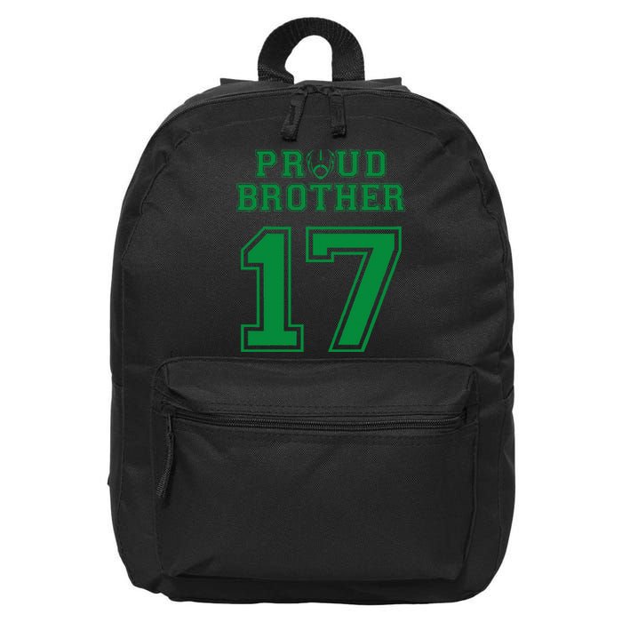 Custom Proud Football Brother Number 17 G Personalized 16 in Basic Backpack