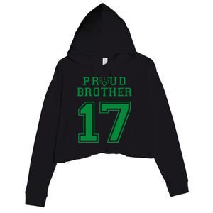 Custom Proud Football Brother Number 17 G Personalized Crop Fleece Hoodie