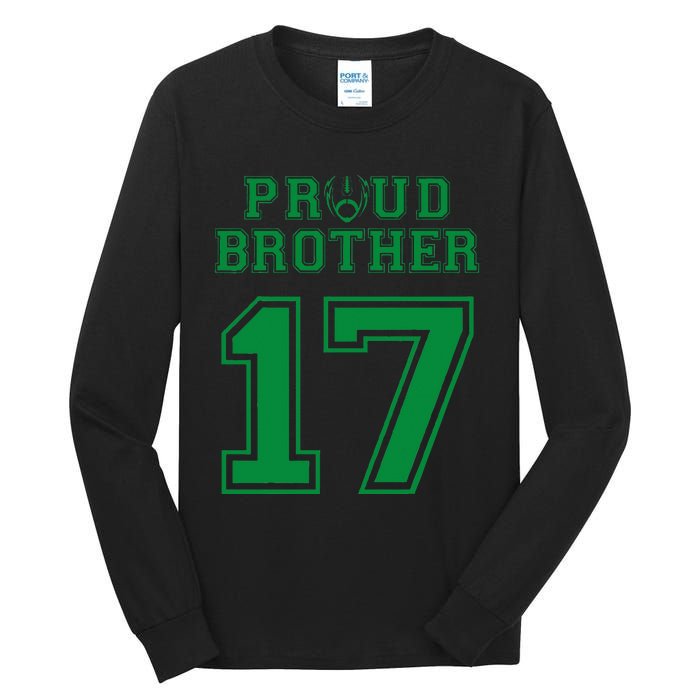 Custom Proud Football Brother Number 17 G Personalized Tall Long Sleeve T-Shirt