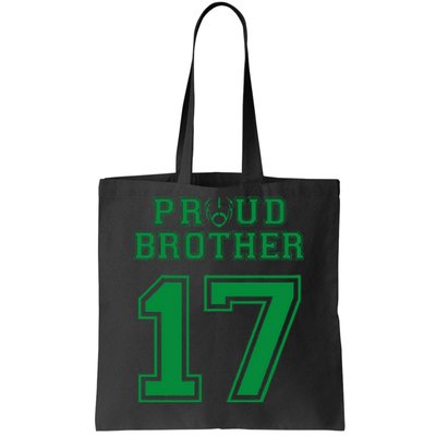 Custom Proud Football Brother Number 17 G Personalized Tote Bag