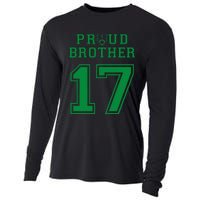 Custom Proud Football Brother Number 17 G Personalized Cooling Performance Long Sleeve Crew