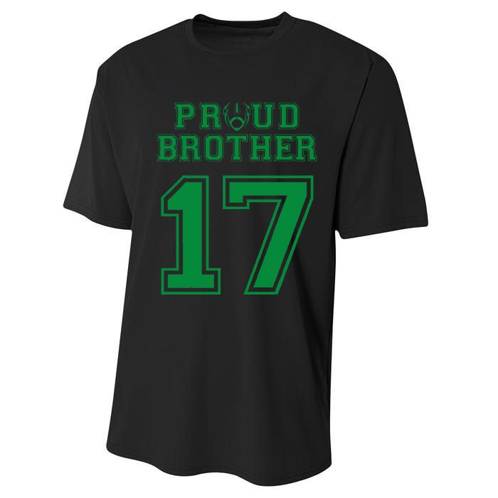 Custom Proud Football Brother Number 17 G Personalized Performance Sprint T-Shirt