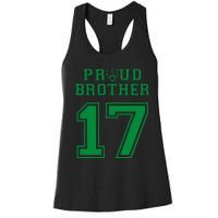 Custom Proud Football Brother Number 17 G Personalized Women's Racerback Tank